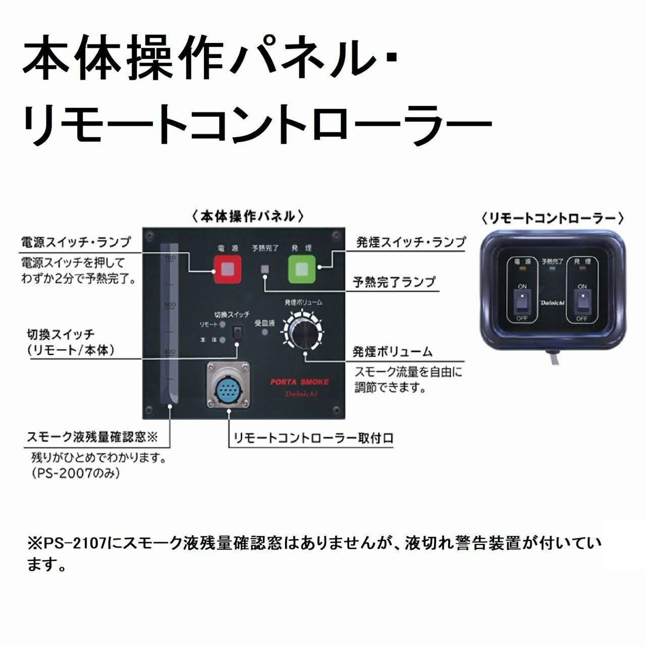 スモークマシン PS-2107 0Z00800 | ダイニチWebShop