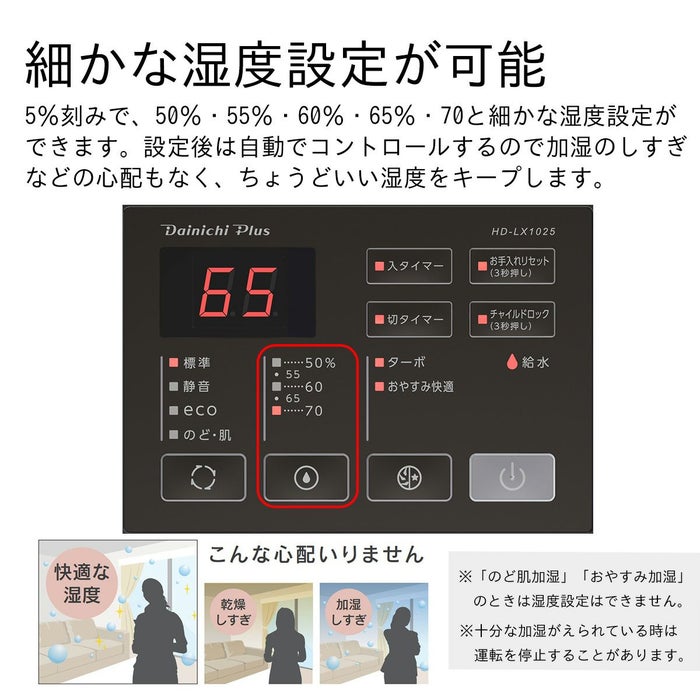 ハイブリッド式加湿器 HD-LX1025(K) 0H56690 ダイニチWebShop